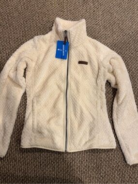 NWT Columbia Cream Plush Full-Zip Light Fleece Jacket XS